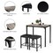 Costway 3 PCS Counter Height Dining Set Faux Marble Table 2 Chairs Kitchen Bar Furniture